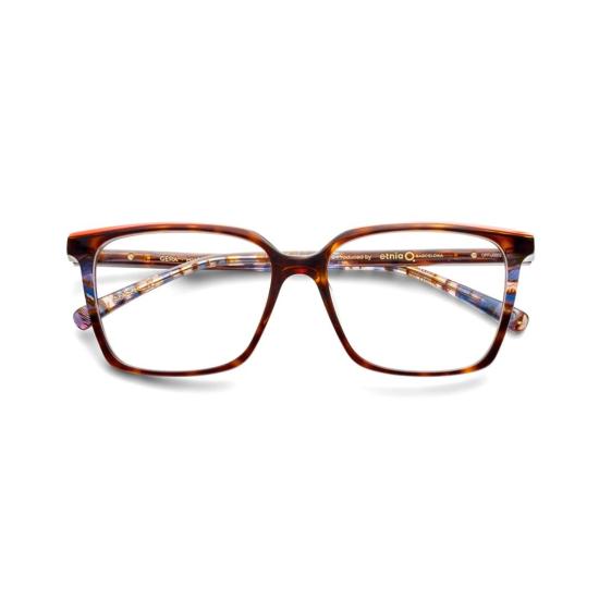  에트니아 바르셀로나 안경 게라 호피무늬 사각 프레임 안경 (앰버 장식)