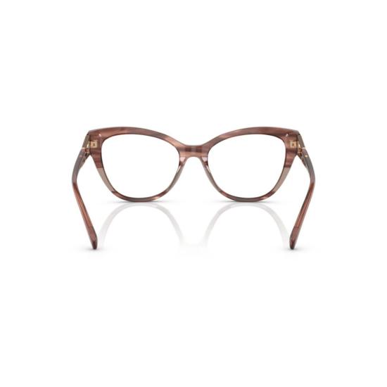  엠포리오 아르마니 안경 3212 비스타 반투명 브라운 아세테이트 캣아이 안경 (골드 액센트 포함) - EMPORIO ARMANI