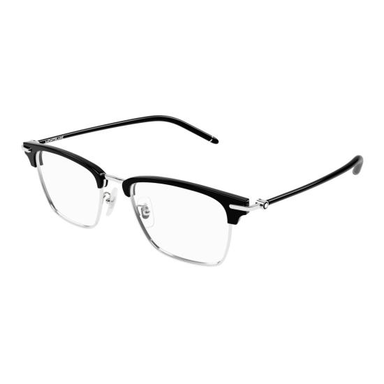 25FW 몽블랑 안경 Mb0409o 실버 디테일이 있는 하프림 안경 - MONTBLANC