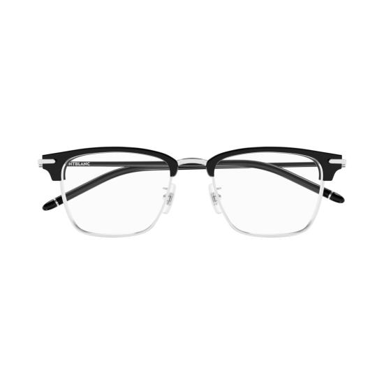 25FW 몽블랑 안경 Mb0409o 실버 디테일이 있는 하프림 안경