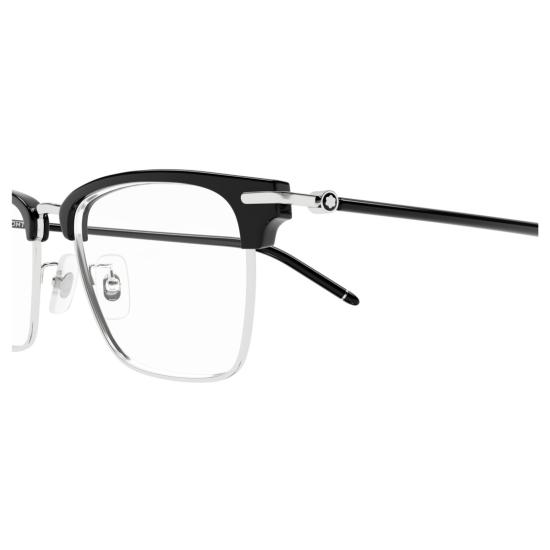 25FW 몽블랑 안경 Mb0409o 실버 디테일이 있는 하프림 안경 - MONTBLANC