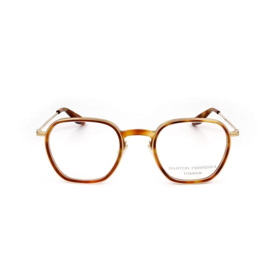  바본페레이라 안경 Bp5044 480Zt 기하학적 호피무늬 아세테이트 안경테 (금속 다리 포함) - BARTON PERREIRA