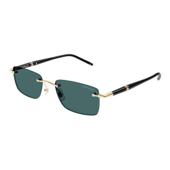 25FW 몽블랑 선글라스 Mb0344s 무테 , 직사각형 다크 그린 렌즈 - MONTBLANC