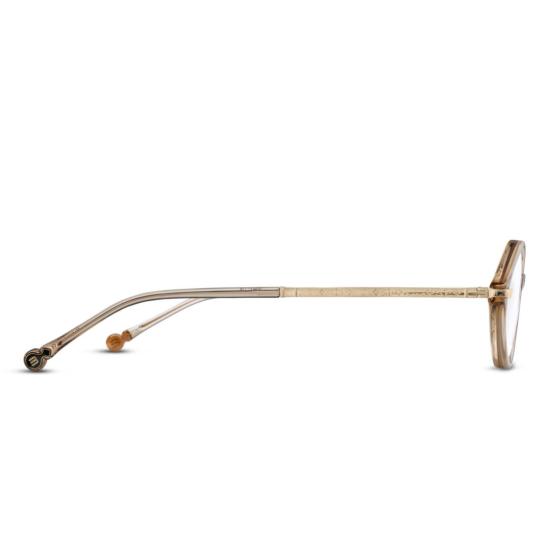  마츠다 안경 M2066.Rx 반투명 베이지 아세테이트 안경테 (금속 템플 포함) - MATSUDA