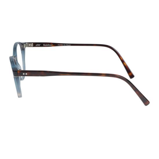  카돌 안경 Panto/N 반투명 블루 원형 프레임 안경 (호피무늬 다리) - KADOR