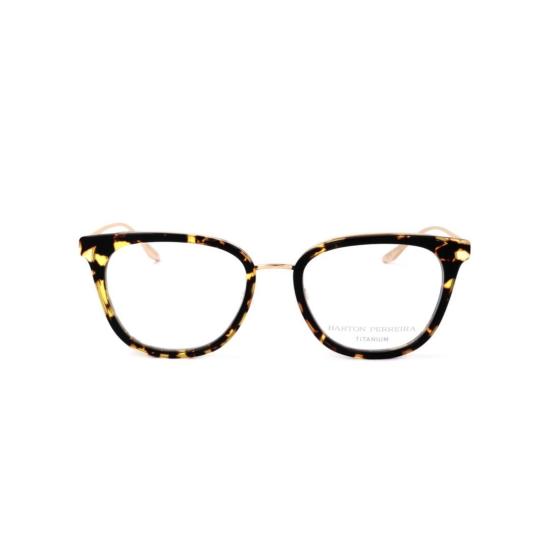  바본페레이라 안경 Bp5091 521Aj 호피 무늬 사각 안경테 (골드톤 템플)