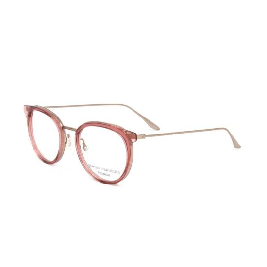  바본페레이라 안경 Bp5201 492Kq 반투명 핑크색 원형 프레임 안경 (슬림 메탈릭 템플) - BARTON PERREIRA