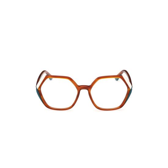  게스 안경 Gm0389 55056 기하학적 육각형 안경테 (청록색 포인트)