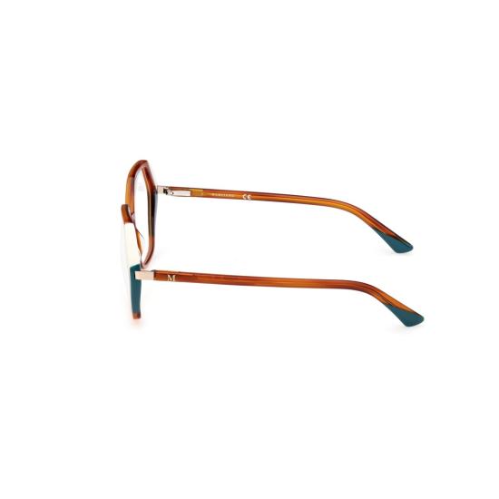  게스 안경 Gm0389 55056 기하학적 육각형 안경테 (청록색 포인트) - GUESS