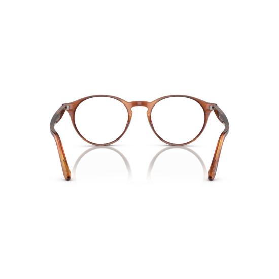 26SS 페르솔 안경 0Po3092v 원형 프레임 안경, 앰버 브라운 호피 무늬 - PERSOL