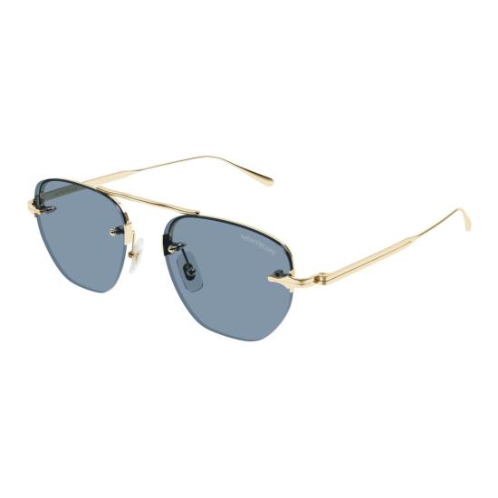 25FW 몽블랑 선글라스 Mb0404s 금색 마감 메탈 프레임 - MONTBLANC
