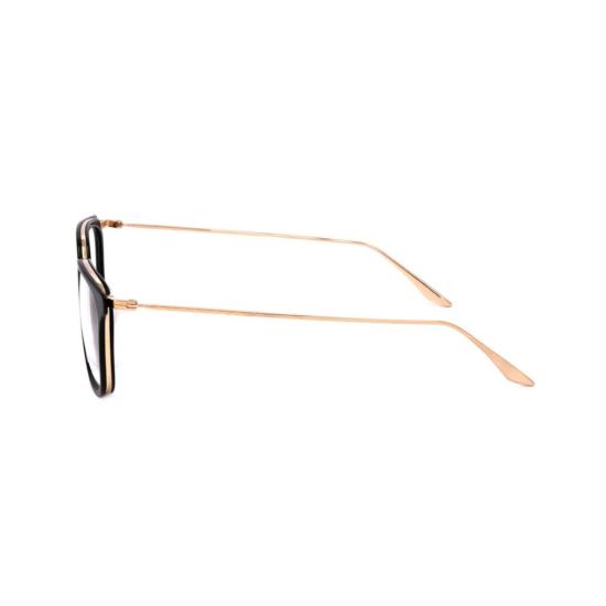  바본페레이라 안경 BP5090 490FC 스퀘어 블랙 아세테이트 안경테 (메탈릭 액센트 포함) - BARTON PERREIRA