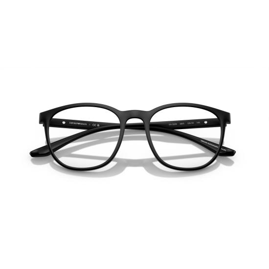 26SS 엠포리오 아르마니 안경 0Ea3229 무광 블랙 직사각형 프레임 안경 - EMPORIO ARMANI