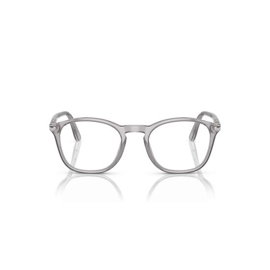 26SS 페르솔 안경 0Po3007v 반투명 회색 아세테이트 안경테 (키홀 브릿지)