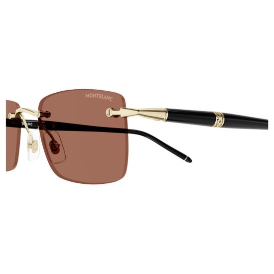 25FW 몽블랑 선글라스 Mb0344s 골드 액센트가 있는 무테 직사각형 - MONTBLANC