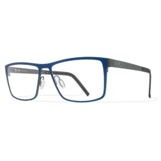  블랙핀 안경 Bf865 내슈빌 무광 블루 직사각형 프레임 안경 (텍스처 처리된 템플 포함)