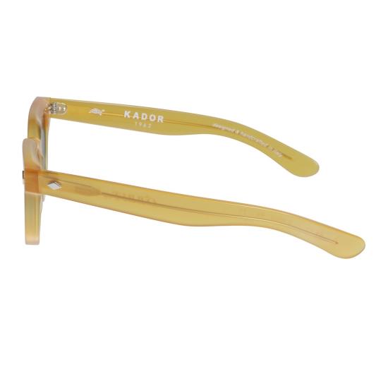  카돌 선글라스 오르빗 반투명 앰버 옐로우 스퀘어 프레임  (메탈릭 액센트 포함) - KADOR