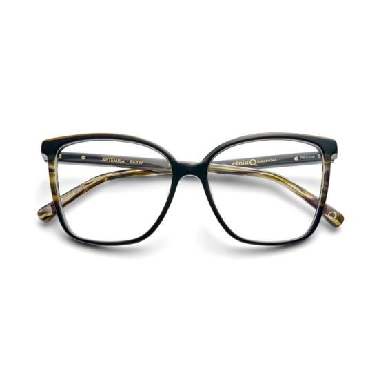  에트니아 바르셀로나 안경 아르테미사 오버사이즈 스퀘어 캣아이 안경 (호피무늬 템플)