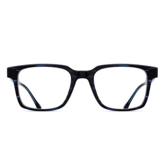  마츠다 안경 M1035.Rx 직사각형 아세테이트 안경테 (블루 마블 무늬 포인트)