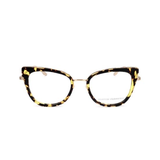  바본페레이라 안경 Bp5198 521Aj 캣아이형 호피무늬 프레임 안경 (골드톤 템플 포함)