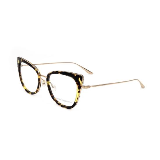  바본페레이라 안경 Bp5198 521Aj 캣아이형 호피무늬 프레임 안경 (골드톤 템플 포함) - BARTON PERREIRA