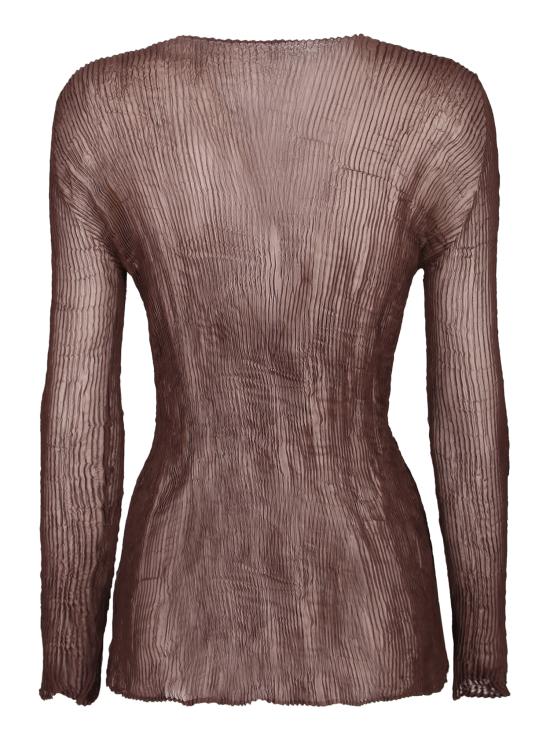 26SS 이세이 미야케 긴팔 티셔츠 IM66FJ413 45 Brown - ISSEY MIYAKE