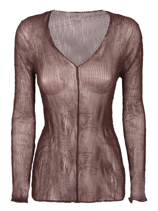 26SS 이세이 미야케 긴팔 티셔츠 IM66FJ413 45 Brown