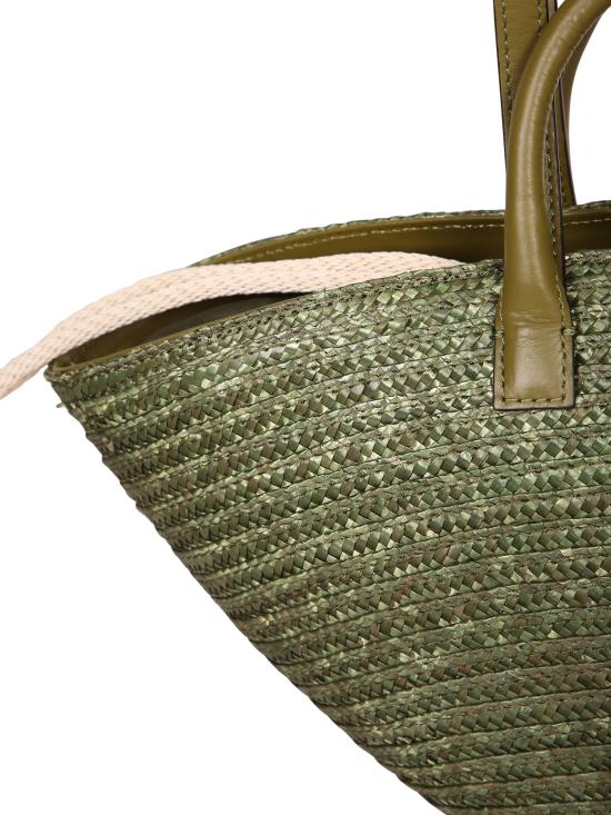 26SS 비아지니 토트백 9065 RAFFIA MILITARE Green - BIAGINI
