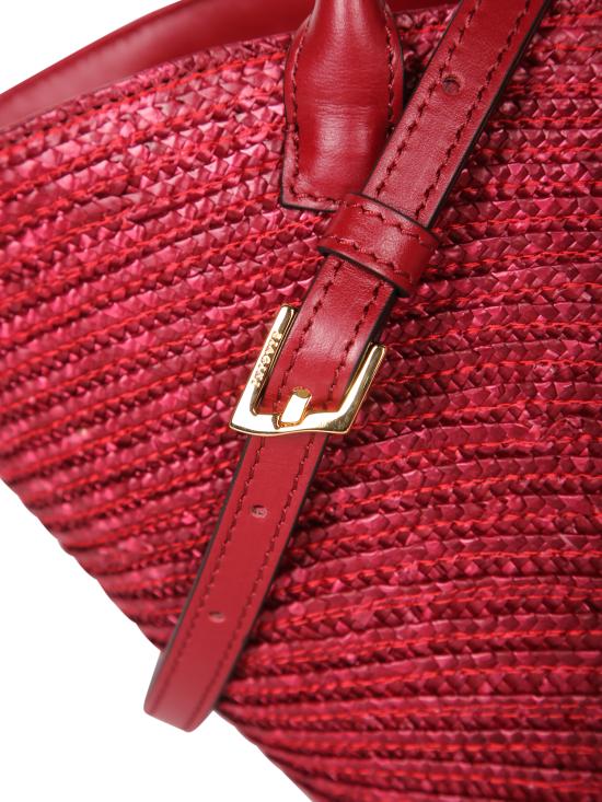 26SS 비아지니 토트백 9149 RAFFIA WINE Bordeaux - BIAGINI