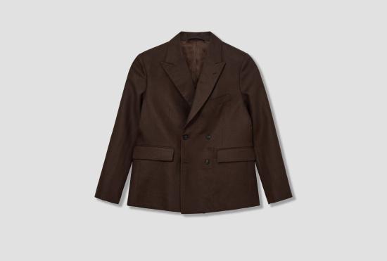 26SS 보디 자켓 경량 린넨 더블 브레스트 정장 재킷 MRC99SJ001 브라운