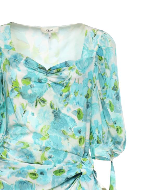 26SS 끌로에 미디 원피스 CH26URO52388 91J White blue - CHLOE