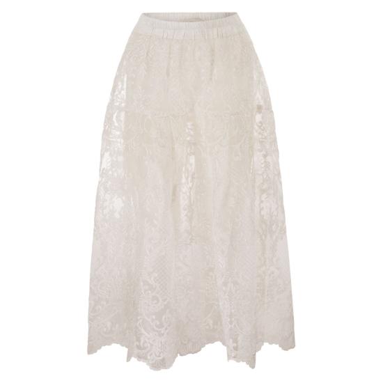 26SS 마우리치오 미코노스 미디 스커트 W04091981 WHITE