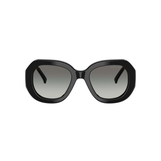  조르지오 아르마니 선글라스 0Ar8248 오버사이즈 기하학적 블랙  (골드 액센트) - GIORGIO ARMANI