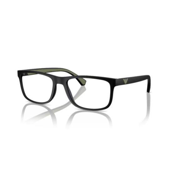 26SS 엠포리오 아르마니 안경 0Ea3147 무광 블랙 프레임 직사각형 안경