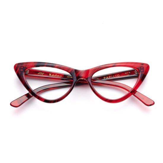  카돌 안경 파필리오 볼드 캣아이  (레드/블랙 패턴)