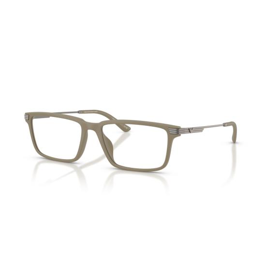 26SS 엠포리오 아르마니 안경 0Ea3268u 직사각형 무광 마감 메탈릭 액센트 안경 - EMPORIO ARMANI