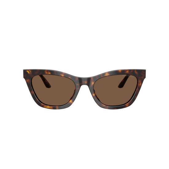 26SS 엠포리오 아르마니 선글라스 0Ea4259u 메탈릭 디테일이 있는 각진 호피무늬 캣아이 - EMPORIO ARMANI