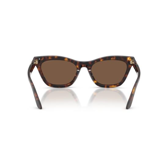 26SS 엠포리오 아르마니 선글라스 0Ea4259u 메탈릭 디테일이 있는 각진 호피무늬 캣아이 - EMPORIO ARMANI