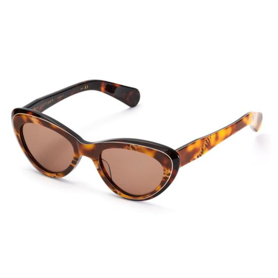  카돌 선글라스 빈티지 감성이 담긴, 볼드한 캣아이 스타일의 호피무늬 - KADOR