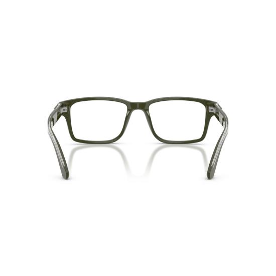 26SS 엠포리오 아르마니 안경 0Ea3271 메탈릭 액센트가 있는 직사각형 올리브 그린 안경 - EMPORIO ARMANI