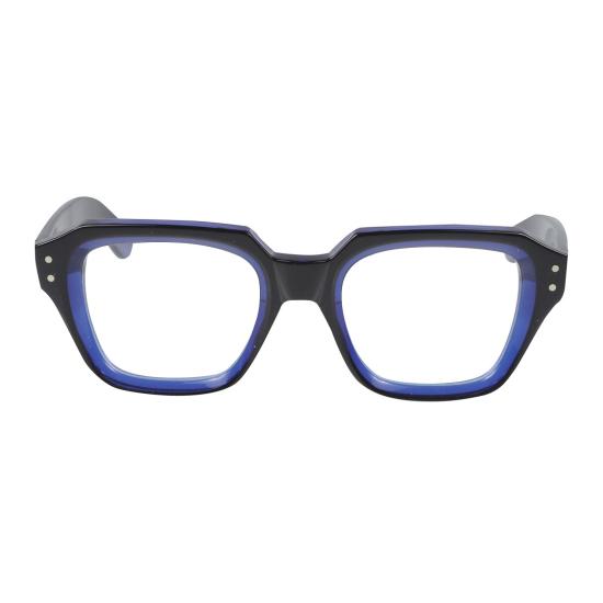  카돌 안경 투톤 디자인의 스모크 컬러 기하학적 프레임 안경