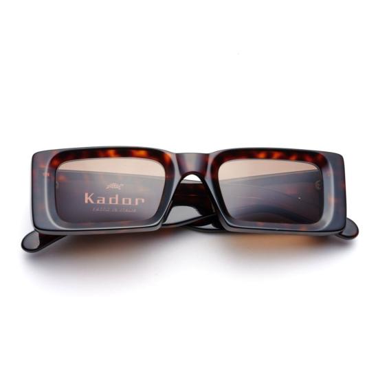  카돌 선글라스 사각형의 볼드한 디자인, 호피 무늬, 틴티드 렌즈