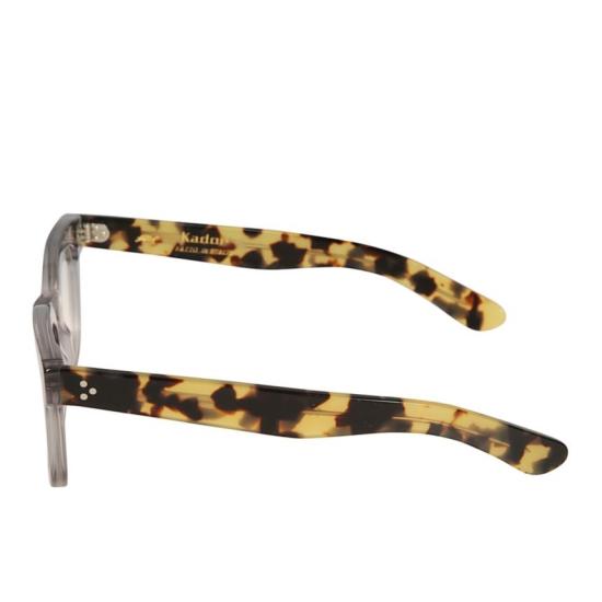  카돌 선글라스 헤리티지 반투명 그레이 스퀘어 프레임  (호피 무늬 템플 포함) - KADOR
