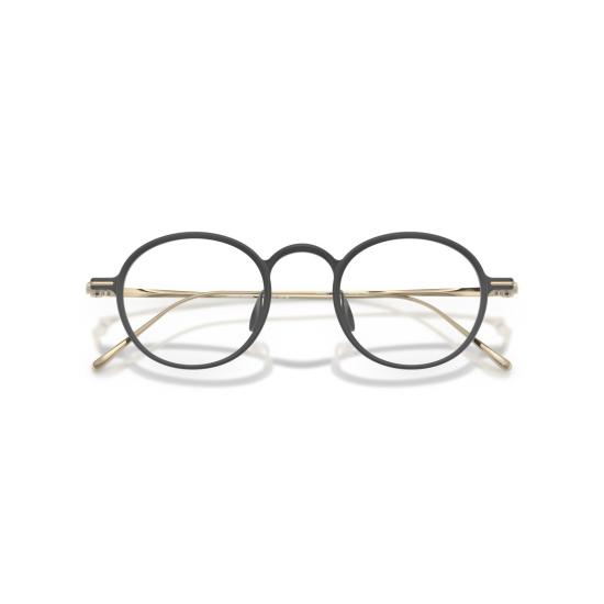  조르지오 아르마니 안경 0Ar5159t 골드 메탈 템플이 있는 원형 블랙 안경