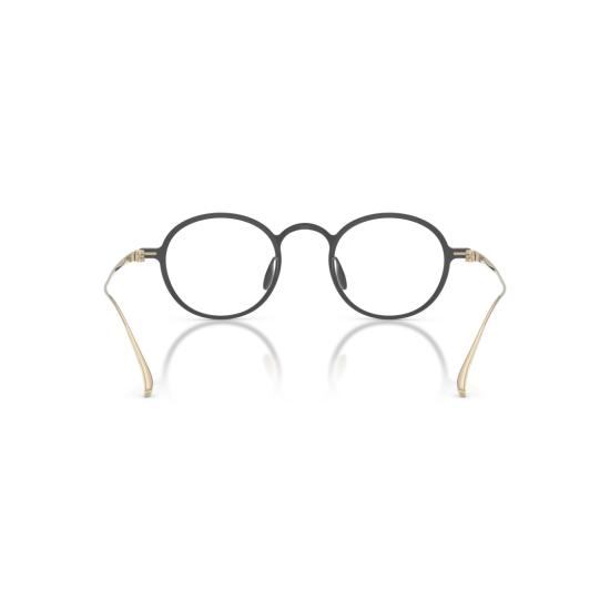  조르지오 아르마니 안경 0Ar5159t 골드 메탈 템플이 있는 원형 블랙 안경 - GIORGIO ARMANI