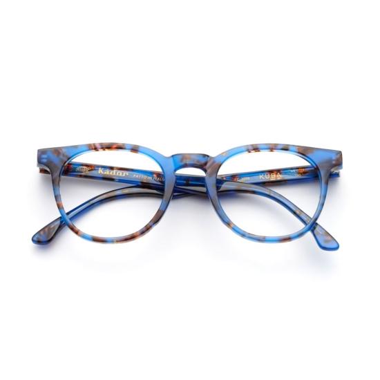  카돌 안경 쿠바 반투명 블루 및 호피무늬 캣아이
