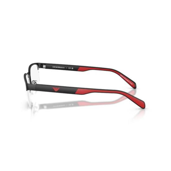 26SS 엠포리오 아르마니 안경 0Ea1162 강렬한 빨간색 포인트가 돋보이는 반무테 블랙 메탈 안경 - EMPORIO ARMANI