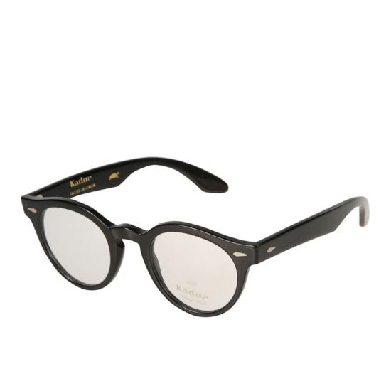  카돌 선글라스 견고한 템플이 있는 로빈 유광 블랙 원형 프레임 - KADOR