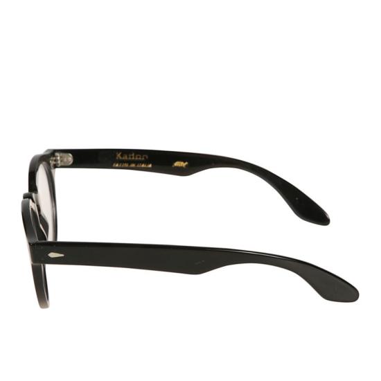  카돌 선글라스 견고한 템플이 있는 로빈 유광 블랙 원형 프레임 - KADOR