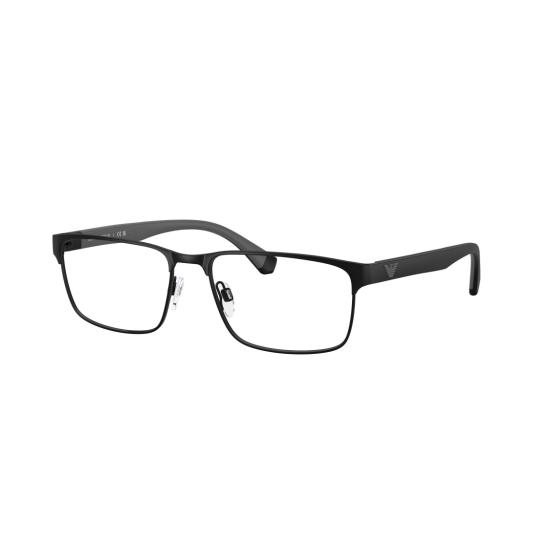 26SS 엠포리오 아르마니 안경 0Ea1105 무광 블랙 마감 직사각형 금속 프레임 안경 - EMPORIO ARMANI